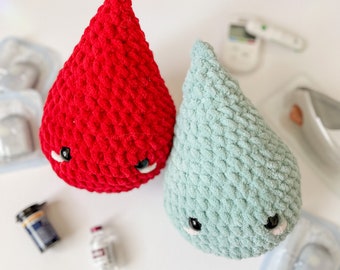 Crocheted Diabuddy Plushies | Plush Blood Sugar Insulin | Diabetes Plushie | Type 1 Diabetes