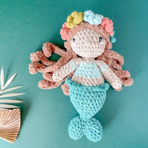 Custom Mini Mermaid Plush Mermaid Doll Plush Knit Mermaid Custom Mermaid Doll Merbaby Doll Amigurumi Mermaid Merbabies image 7