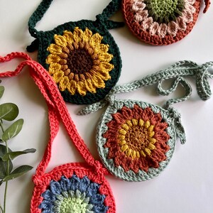 CUSTOM Toddler Crochet Granny Square Flower Crossbody Bag - Etsy