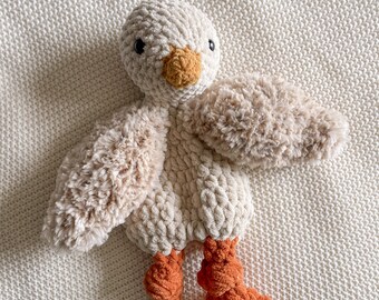 Crocheted Chicken Lovey | Fluffy Crochet Chick | Chicken Snuggler | Baby Shower Gift | Farm Theme Nursery | Barnyard Gifts | Knit Chicken