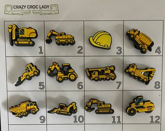 Croc Charm Diggers Engineering Vehicles