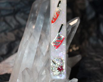 Horror Lovers Resin Hair Clips Pendant Necklace Set