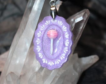 Lolly/Food Lover - 0 Calories with 100% Joy - Foodie Resin Pendant