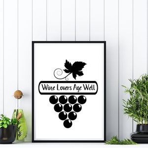 Wine Lovers Age Well Wine Wall Art | Wine Wall Decor | Wine Quote Poster | Wine Art | Wine Decor | Wine Print | Wine Lover Gift | Bar Print