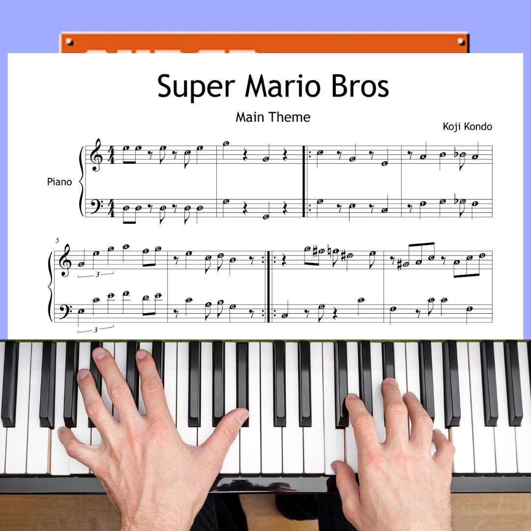 Super Mario Bros Main Theme – Simplified Piano Sheet Music PDF – Grade ...