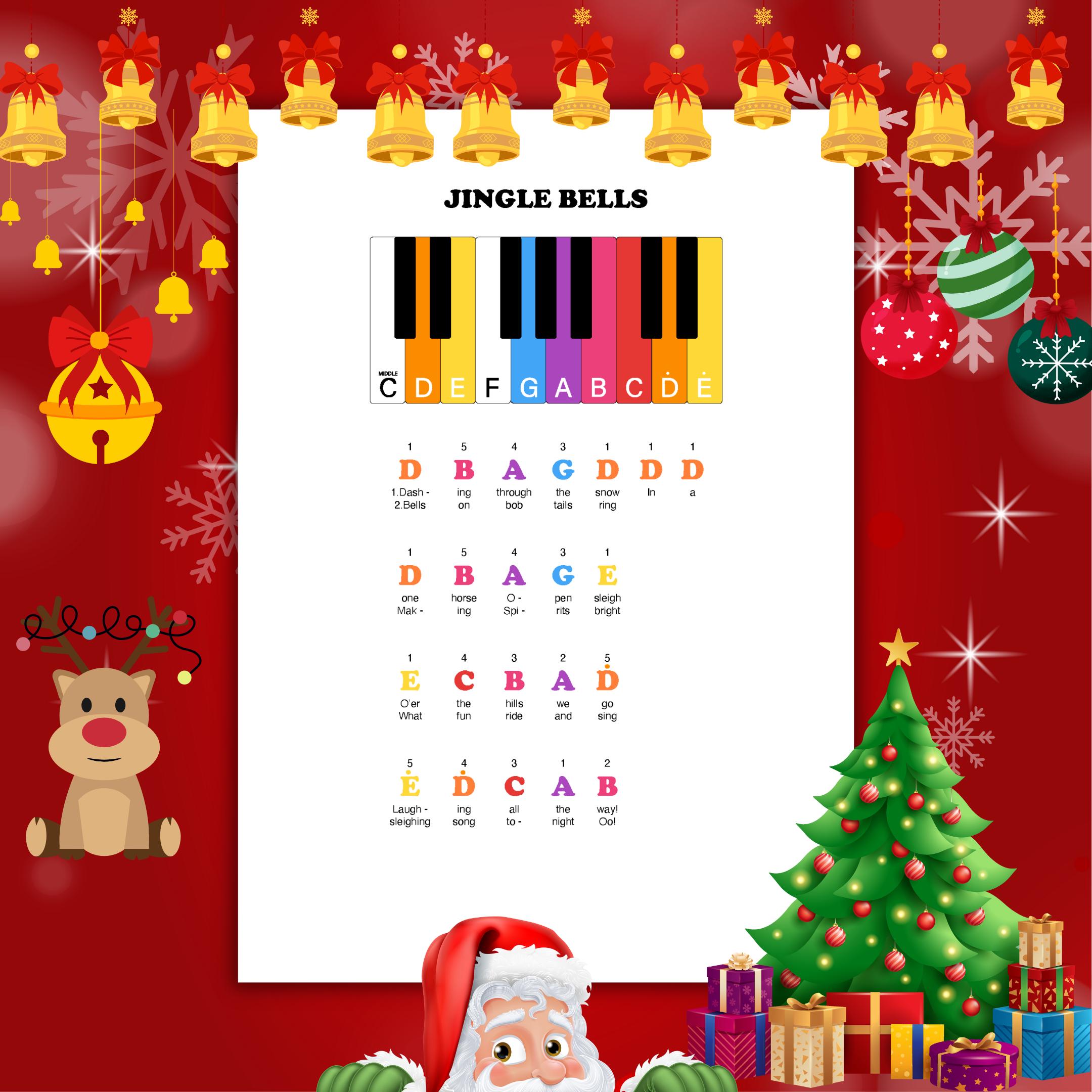 Jingle Bells – Preschool Piano PDF With Letter Notes | Color Music