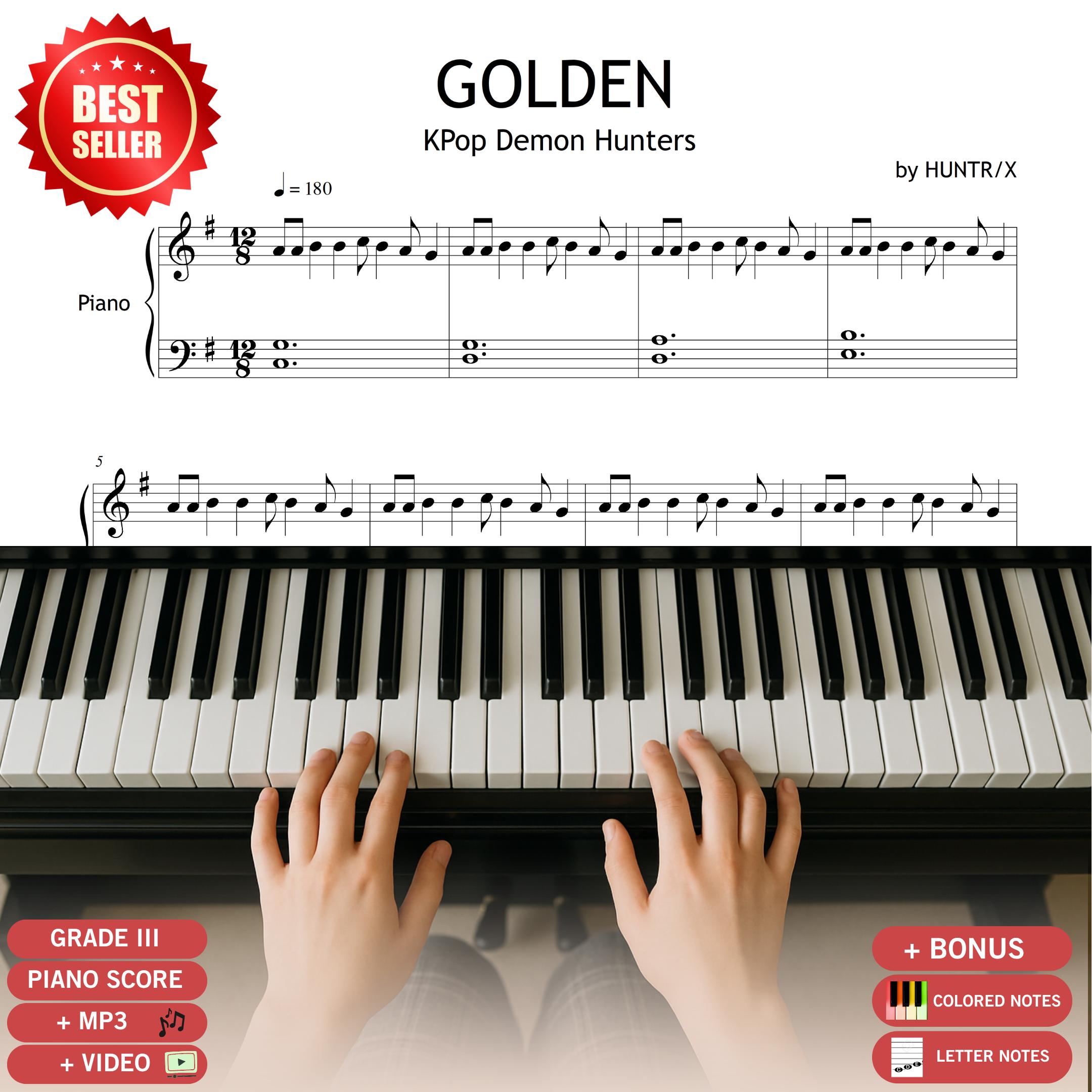 Golden – HUNTR/X Kpop Demon Hunters | Grade 3 Easy Piano Sheet