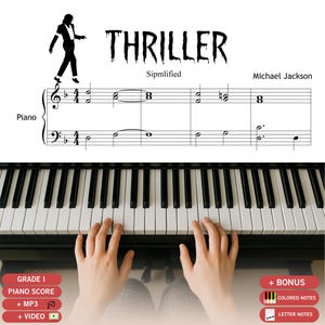 Thriller Michael Jackson | Grade 1 Easy Piano Halloween Edition | Professional Simplified Instrumental PDF with Audio and Video