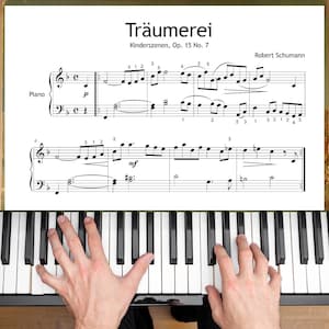 Träumerei Op. 15 No. 7 by Robert Schumann – Simplified Piano Sheet Music PDF – Grade 3–4