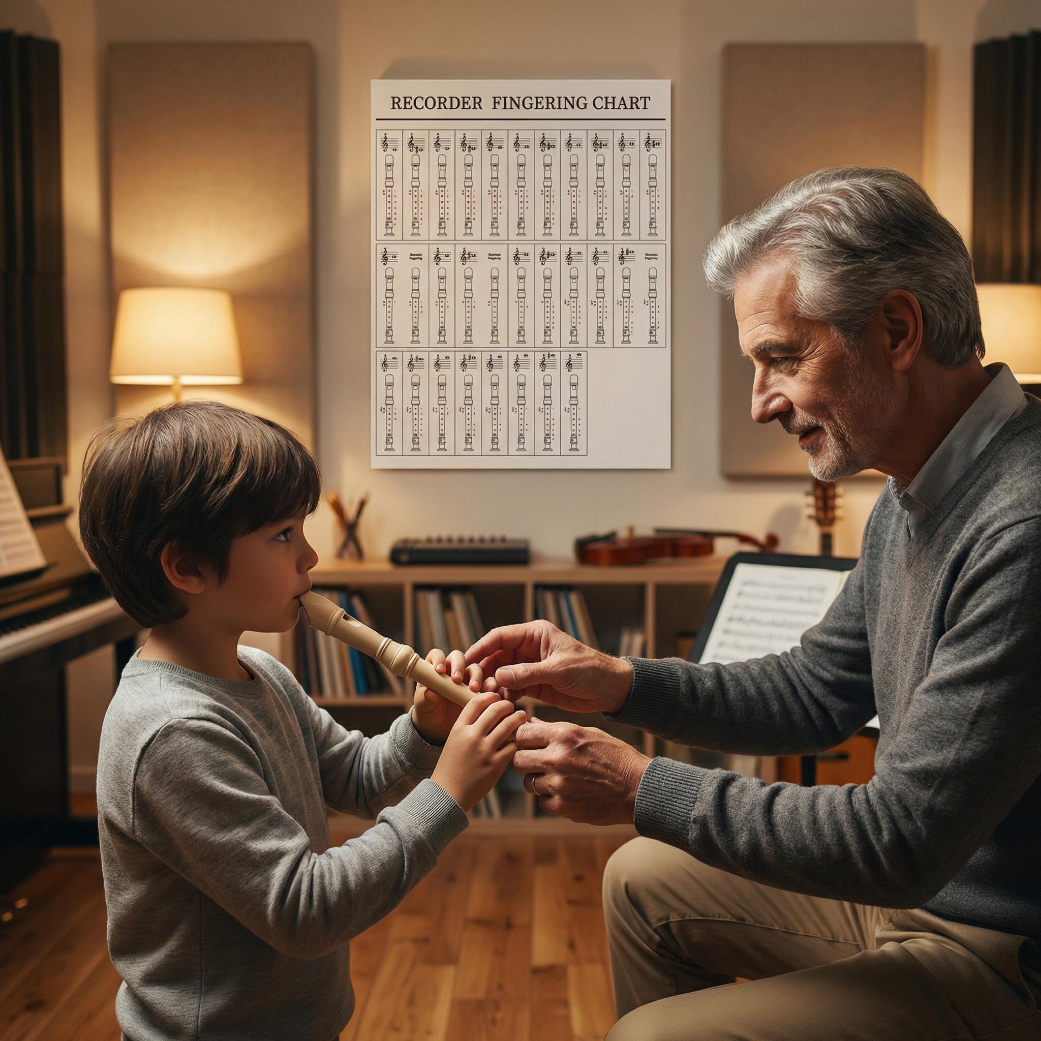 Recorder Fingering Chart for Kids | Beginner Music Classroom Poster ...