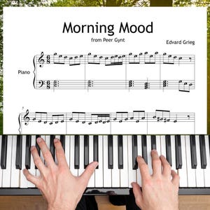 Morning Mood Piano, Grieg Peer Gynt Suite | Simplified Classical | Grade 3-4 PDF, Note-Name Edition