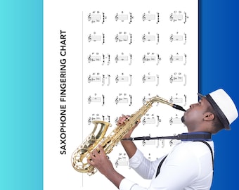 Full Range Tenor Sax Fingering Chart - From Low Bb to Altissimo D# (very  High Notes) Plus Printable Manuscript Paper. - Etsy