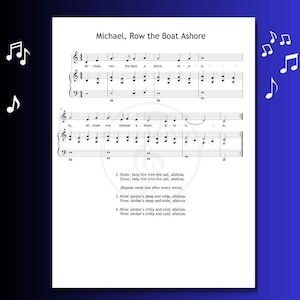 Michael Row the Boat Ashore - Spiritual Song for Piano, Voice & Easy Instruments (Flute, Violin, Clarinet, Sax, Cello)
