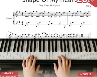 Shape of My Heart – Sting | Grade 4 Piano Sheet Music PDF + MP3 + Letter & Color Note Versions