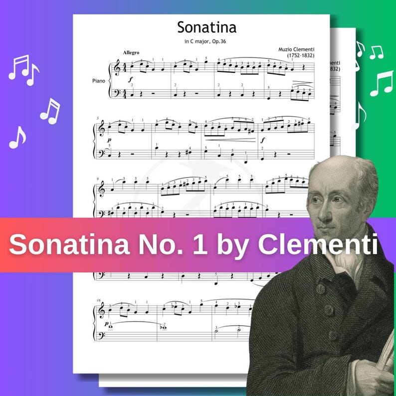 Clementi Sonatina No.1 in C Major | Grade 2–3 Piano Sheet Music PDF ...
