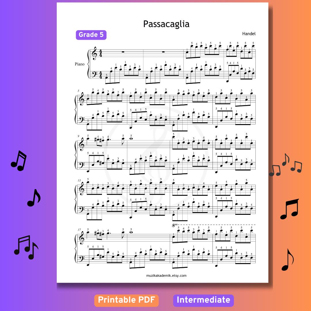 Passacaglia from Suite No. 7 in G Minor (HWV 432) [MEDIUM PIANO