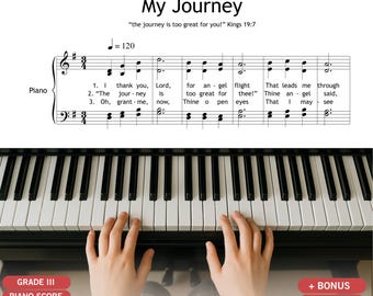 Mijn reis | Gebaseerd op 1 Koningen 19:7 | Met nootnamen: pdf-bladmuziek koor en piano
