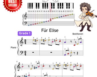 Für Elise - Grade 1 Simplified Easy Piano Sheet for Beginners, MP3, Video + Finger Numbers, For Elise, Pour Elise, Para Elise, Fur Elise