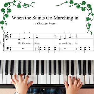 When the Saints Go Marching In - Grade 1 -  Simplified Easy Piano Sheets with finger number
