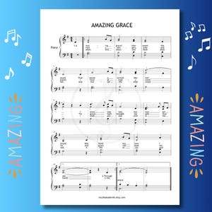 Amazing Grace - Grade 4 Notenblatt | Elegantes Arrangement für Fortgeschrittene | PDF | Druckbare Hymne Musik