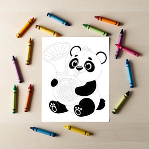 Tuba-Playing Panda | Interactive Coloring Page Story | Parent-Child Activity | Digital Download | Fun Educational | Pedagog Approved