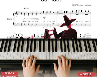 Your Idol - HUNTR-X Demon Hunters KPOP | Grade 2 Easy Piano Sheet Music | Simplified PDF
