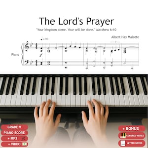 La prière du Seigneur - Partition piano facile et chant PDF | Albert Hay Malotte - Musique religieuse - D'après Matthieu 6:9-13 LSG