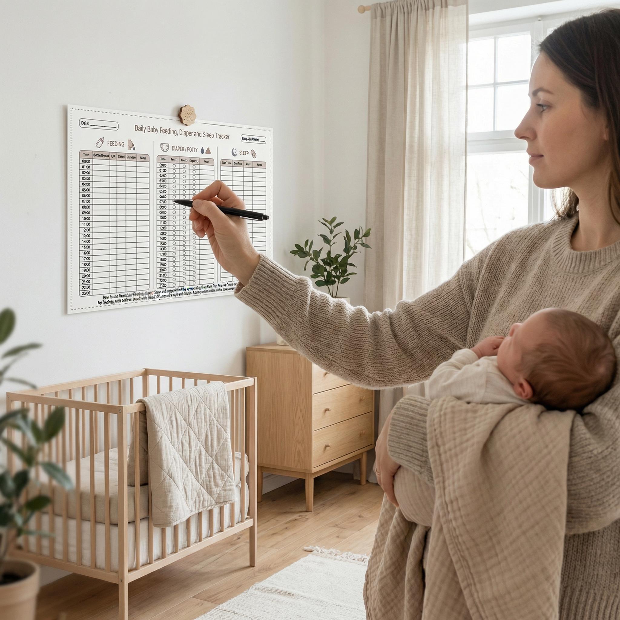 Baby Daily Tracker – Feeding, Diaper and Sleep Log | Printable Baby ...