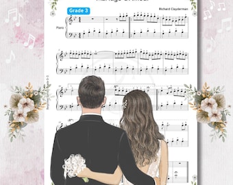 Marriage D'Amour Easy Piano Sheet Music by Richard Clayderman | Grade 3  | Printable PDF