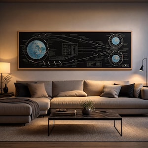 Apollo 11 Lunar Landing Chart NASA Mission Map Poster Printable Vintage Space Exploration Wall Art Digital Download PNG PDF