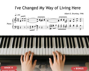 I've Changed My Way of Living – by A.E. Brumley Hymn 1946 - SATB Choir & Piano Sheet Music PDF + Gospel Lyrics