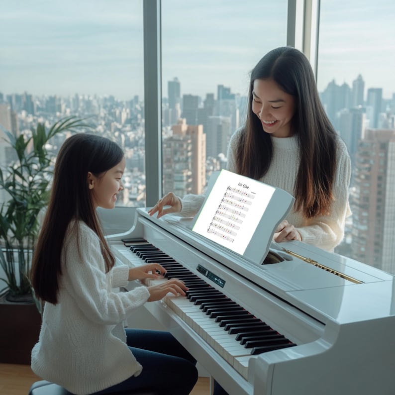 Für Elise - Grade 0 Simplified Beginner Piano Sheet | Easy Beethoven Music PDF | Color Notes + Finger Numbers + MP3 + MP4 Video For Elise