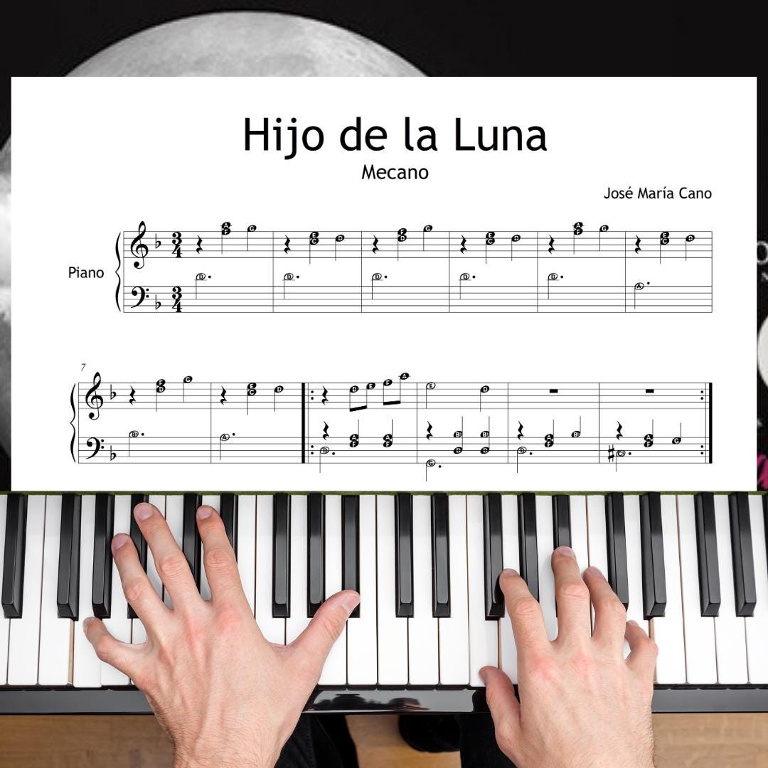 Hijo De La Luna - Easy Piano Sheet Music PDF | Intermediate