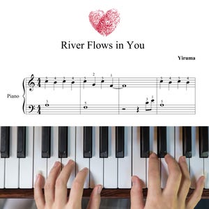 River Flows in You - Grade 1 - Simplified Easy Piano Sheet Music (Digital Download with Finger Numbers)