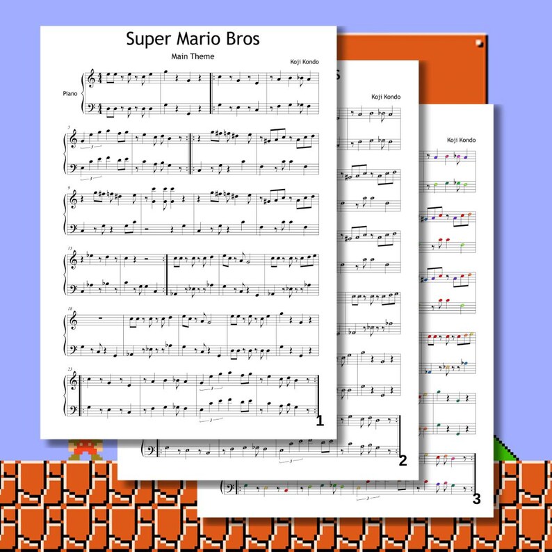 Super Mario Bros Main Theme – Simplified Piano Sheet Music PDF – Grade ...
