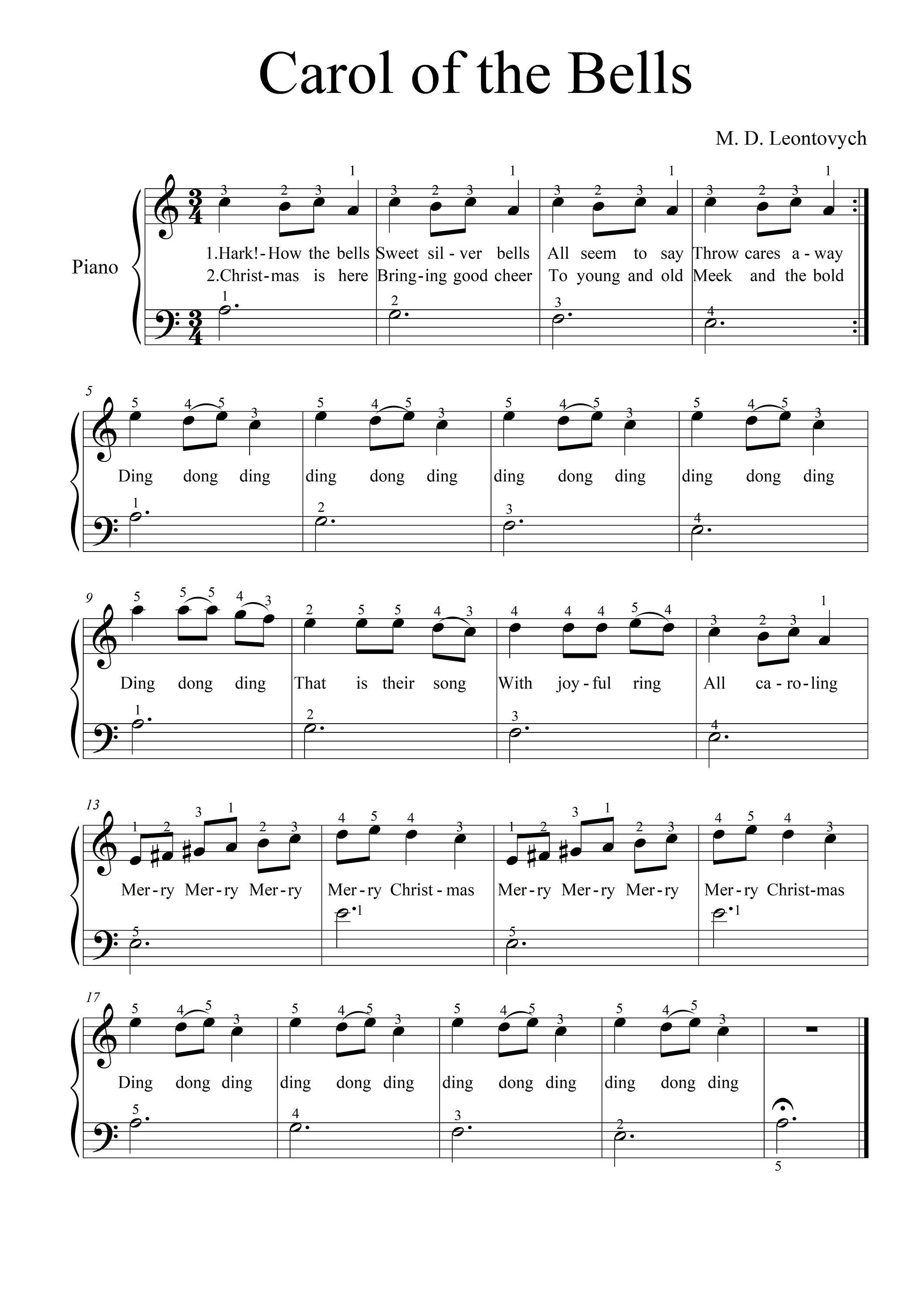 JINGLE BELLS letra Sheet music for Vocals (Solo)