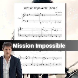 Mission Impossible Theme – Grade 3 Piano Sheet Music PDF | Color Notes + Note Names + MP3 + Video | Lalo Schifrin Arrangement