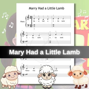Mary Had a Little Lamb – Beginner Piano Sheet (Grade 1–2) | PDF + MP3 + Color Notes