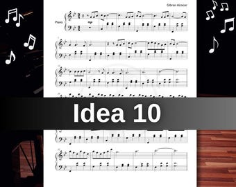 Idea 10 de Gibran Alcocer / Partitura fácil para piano en PDF / Descarga de música clásica moderna simplificada