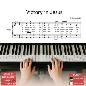 Victory in Jesus (G) – Gospel Hymn by K. M. Bartlett - Choir & Piano Sheet Music PDF with Lyrics