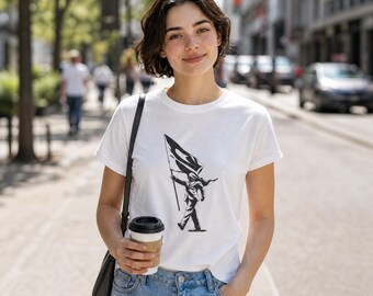 Banksy Inspired Blind Patriotism T-shirt Minimalist Protest Art