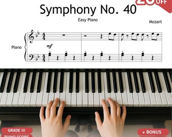 Symphony No. 40 – Mozart | Easy Piano Sheet Music – Grade 3 PDF