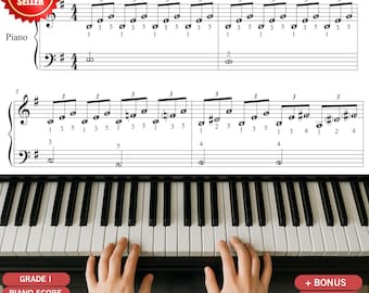 Mondscheinsonate von Beethoven - Note 1 - Kurze, Einfache Klavier Noten - Digitaler Download - mit Fingerzahlen - BESTSELLER