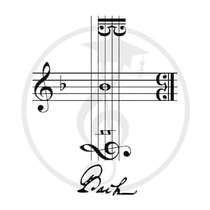 The Musical Cross - Johann Sebastian Bach - svg - cryptic name - BACH motif