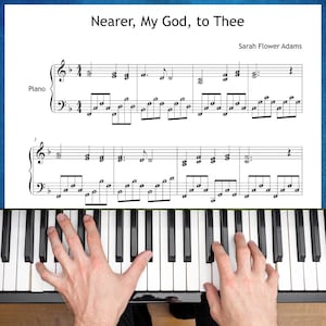 Näher, mein Gott, zu dir – Vereinfachte Klavier Noten PDF – Grad 3–4 – Hymne – Farbige Noten, Notennamen, MP3 & Video