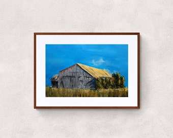 Rustic Barn in a field original art print