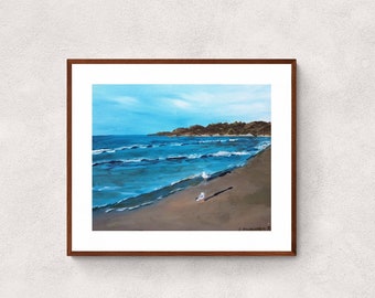 Shore Thing: Fine Art Seagull Print of Original Acrylic Sea Gull ...