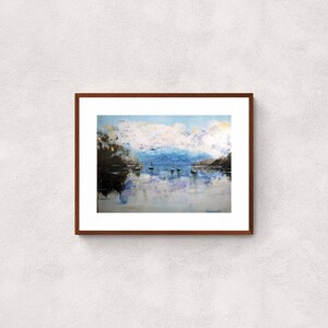 Sailboats on the Lake original art print