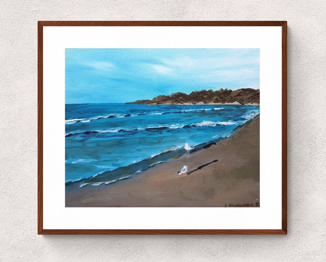 Seagulls on the Beach Original Art Print - Etsy