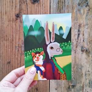Postcard Beast Forest - Boss Balloon y su gato